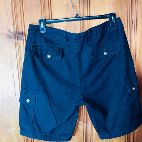 Mens Black Cargo  Button Shorts Size 38 Highland Originals Button - Picture 3 of 6